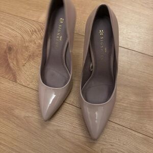Next Women's Taupe Patent Heels
